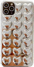 Silver Phone 13/14 Case Cute Heart 3D Tin Foil Pleated Luxury Phone Cover for Women Girls Cool Bling Designer Soft Slim Case for 13/14 (Heart)......