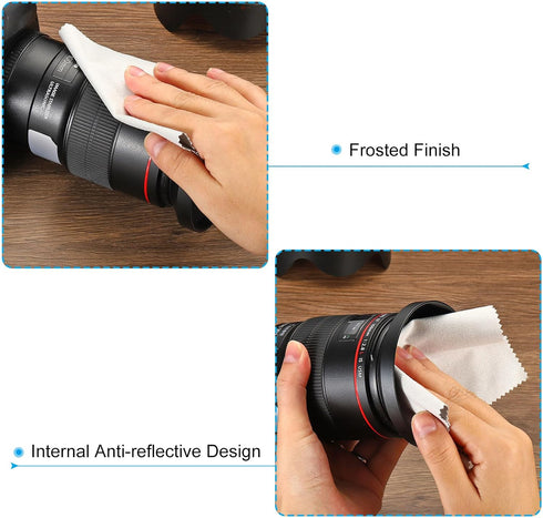 PATIKIL 49mm Lens Hood, Standard Focus Frosted Surface Anti-reflective Inside Hood with Cleaning Cloth for Camera Lens, Black for Nikon, for Fujif...