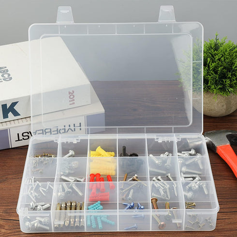 2 Packs 30 Large Grids Sewing Thread Organizer Storage Box,with Adjustable Dividers,Clear Plastic Container Holder for Embroidery,Washi Tape...
