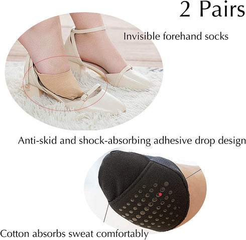 Ball of Foot Cushion Socks Seamless Toe Topper Socks Half forefoot socks Non-Slip Pain Relief Toe Half Socks...