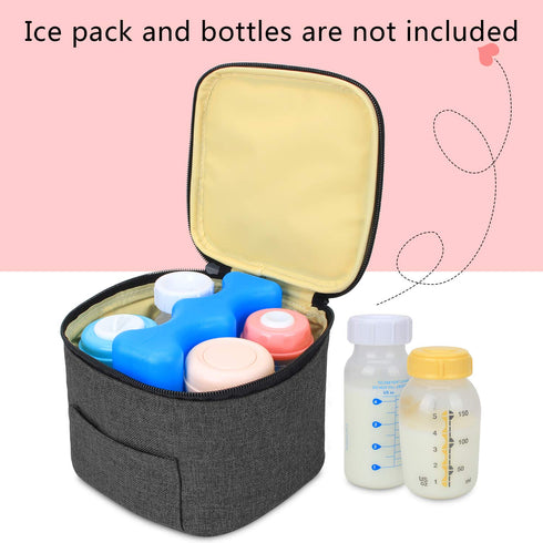 Luxja Breastmilk Cooler Bag (Hold Four 5 Ounce Breastmilk Bottles), Leakproof Breast Milk Cooler for 4 or 5 Ounce Bottles (Bag Only), Black...