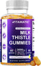 Vitamatic Milk Thistle Gummies - 3000 mg Equivalent - Liver Detox & Anti Oxidant Health - Min. 80% Silymarin Flavonoids - 60 Pectin Based Gummies...