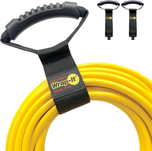 Easy-Carry Wrap-It Storage Straps - 17" (2-Pack) – Heavy-Duty Hook and Loop Cord Carrying Strap, Hanger, and Organizer with Handle for Pool Hoses,...