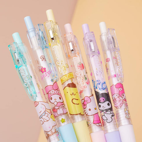 6 Pcs Kawaii Pens Anime Kitty Pen Merchandise Black Ink 0.5mm Ballpoint Pens Cat Office School Supplies for Girls Women Press Gel Pen...