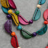 Fuqimanman2020 Bohemian Wooden Coconut Shell Wood Beaded Choker Necklace African Ethnic Colorful Long Layered Bib Multilayer Flower Geometric for ...