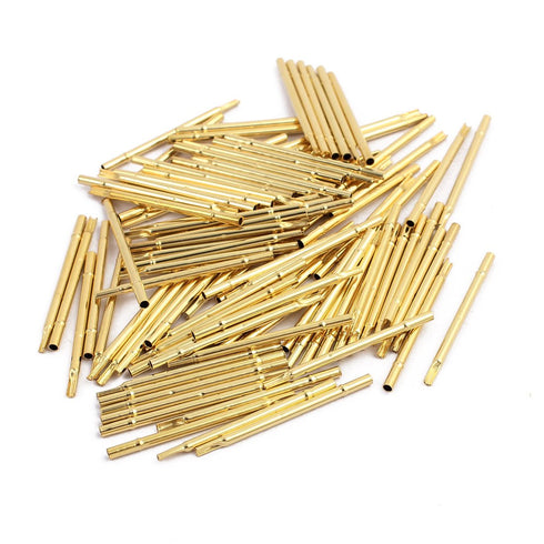 uxcell 100pcs R100-3S 1.67mm Dia 29.5mm Length Metal Test Probe Needle Cover Gold Plated...