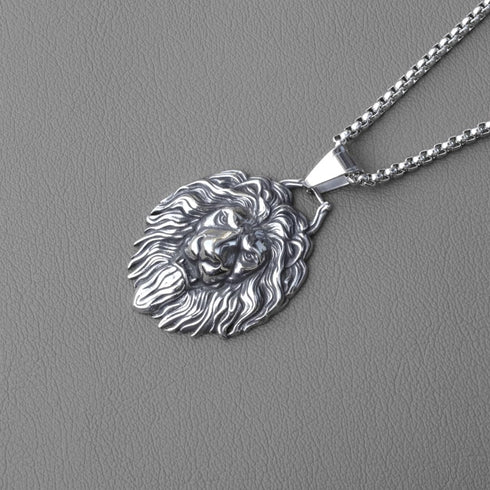 JWM Men's Punk Pendant Necklace Jewelry for Men Women with 23.6'' Stainless Steel Square Pearl Chain...