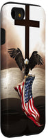 iPhone SE (2020) / 7 / 8 Pretty Christian Cross Bible A Bald Eagle Grip American Flag Case...