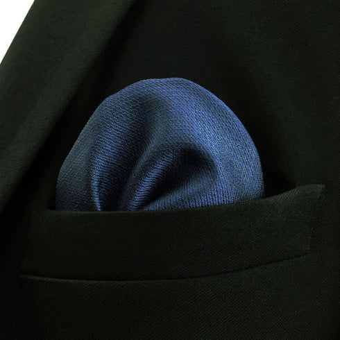 S&W SHLAX&WING Silk Ties for Men Neckties Modern Navy Solid Matching Pocket Square...