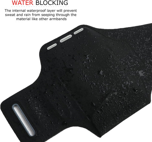 RevereSport Compatible iPhone 12 Mini Waterproof Running Armband with Extra Pockets for Keys, Cash and Credit Cards. Phone Arm Holder for Sports, ...