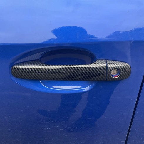 HIGH FLYING for Subaru WRX, STi 2015-2021, XV Crosstrek 13-17 Car Accessories Side Door Handles Cover Trim Carbon Fiber Grain ABS 8pcs...