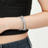 Cubic Zirconia Adjustable Cuff Bracelet for Women Men, White Gold Plated CZ Bracelet and Anklets Chain...