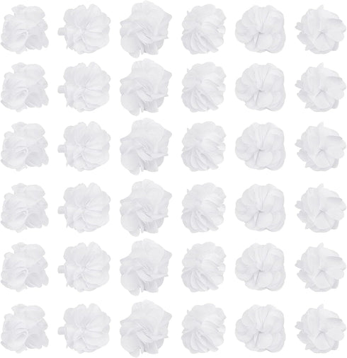 CRASPIRE 40pcs Fabric Flowers White Handmade 1.34" 3D Fabric Flowers Lace Patch for DIY Crafts Headbands Hair Accessories Wedding Veil Party Gift ...