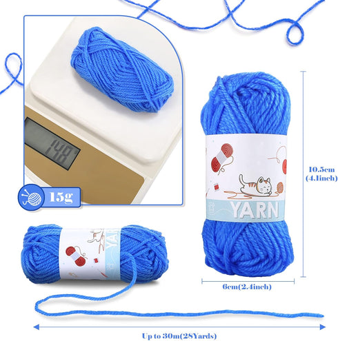 12 Acrylic Yarn Skeins Mini Craft Yarn, 12 Colors Starter Crochet Bulk Yarn for Child, Adult Knitting Crochet Crafts (12 x 15g)......