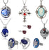10 Set Replace The Vampire Daywalking Katherine Sapphire Crystal Pendant Necklaces Ring Elena Verbena Opening Charm Necklace Movie Jewelry Set Cos...