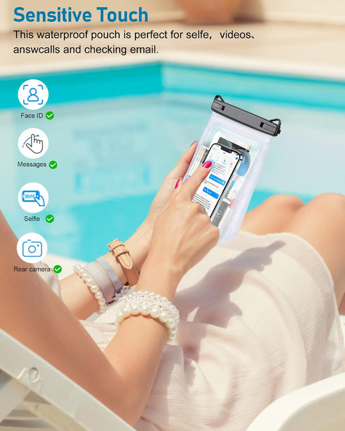 Large Waterproof Phone Pouch, Floating Dry Bag for iPhone 14 13 12 Pro Max Galaxy S22 S21 Large Capacity Waterproof Bag Sunscreen Glasses Storage ...