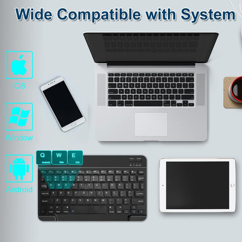 Bluetooth Keyboard for iPad 10th Generation,Mini Rechargeable Wireless keyboard Compatible with iPad 10.2 (9th/8th/7th), iPad Pro 13/12.9/11 Inch,...
