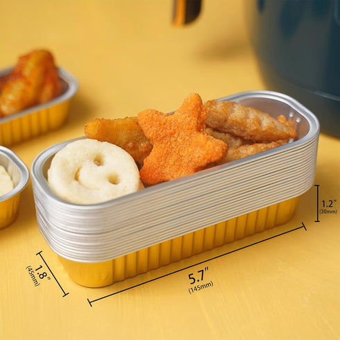20PCS Rectangle Mini Loaf Pans With Lids,Mini Cake Pans with Lids,Disposable Ramekins Baking Cups Muffin Tins Cupcake Cups For Wedding Birthday Pa...