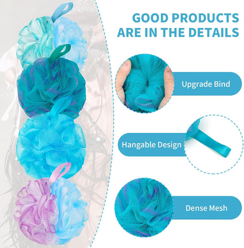 Bath Loofah Shower Sponge Body Back Scrubber Soft Mesh Shower Puffs Exfoliating Loofa for Women & Men Bath Accessories Cleaning Tool (1 Count (Pac...