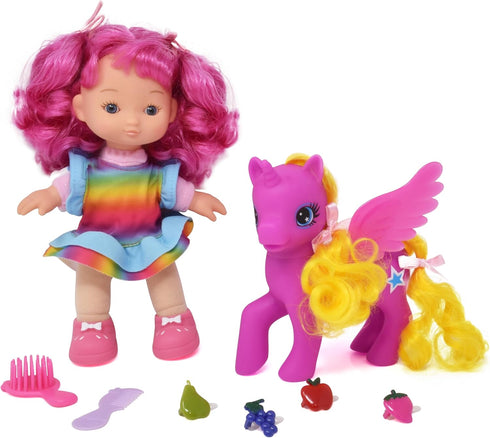 Gift Boutique Unicorn Toy Gifts for Girls, Princess Fairy Doll with Hair Playset includes Mini Fairytale Figure Magical Rainbow Little Pony with W...