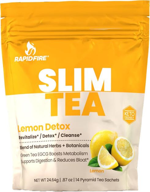 Slim Tea 14 Day Herbal Teatox, Blend of Natural Herbs and Botanicals, Supports Healthy Weight Management, Supports Metabolism, Delicious Lemon Fla...