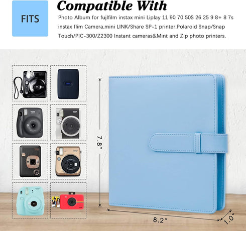 256 Photos Album for Fujifilm Instax Mini Camera/Polaroid 2”x3”Pictures, 2x3 Photo Album Book for Fujifilm Instax Mini 11 12 9 90 70 40 8 Instant ...