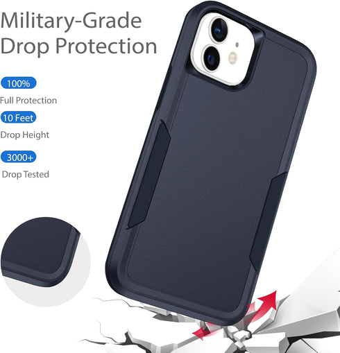 Compatible with iPhone 12 Case and 12 Pro Case, Heavy Duty Protection Shockproof Dropproof Dustproof Anti-Scratch Phone Case Cover for 12 and 12 P...