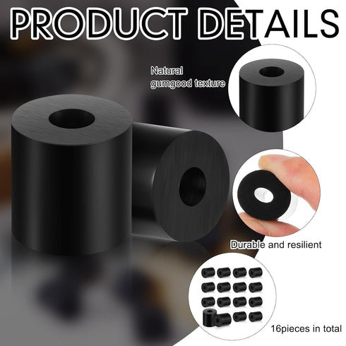 Fabbay Multi Purpose Rubber Spacer Black Rubber Bushings 3/4 Inch OD x 1/4 Inch ID x 3/4 Inch Grommets Rubber Washers for Vibration, Bolts, Home, ...