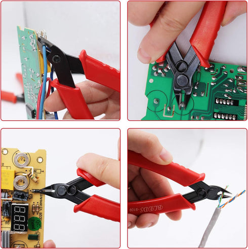 Flush Cutter, Wire Cutters, BS-8109 Soft Wire Cutter Pliers Precision Micro Cutter Anti-Slip Flush Cutter for Electronics Aluminum Jewelry 3D Prin...