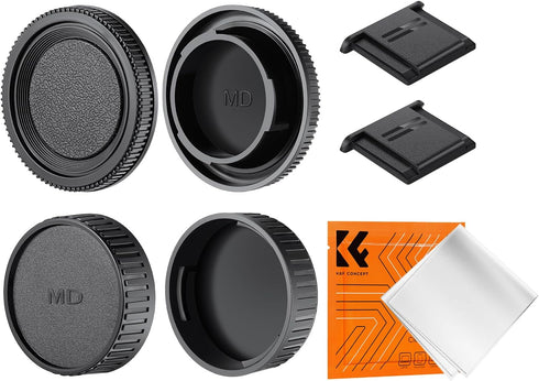K&F Concept MD Mount Rear Lens Cap & Body Cap Cover & Hot Shoe Cover Kit for for Minolta MD Mount Camera Lense SR-2 SR-7 SR-T 101 XK XM X-1 XE-5 X...