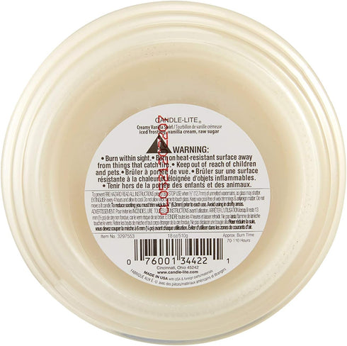 Candle-lite Scented Candles, Creamy Vanilla Swirl Fragrance, One 18 oz. Single-Wick Aromatherapy Candle with 110 Hours of Burn Time, Off-White Col...