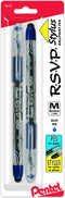 Pentel Rsvp Stylus Ballpoint Pen, Medium Line, Blue Ink, Pack of 2 (BK91LBP2C)......