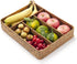 Seagrass Storage Basket with Compartments Utensil Tray for Organization Silverware Flatware Rectangular Shelf Baskets with 4 Sections Natural...