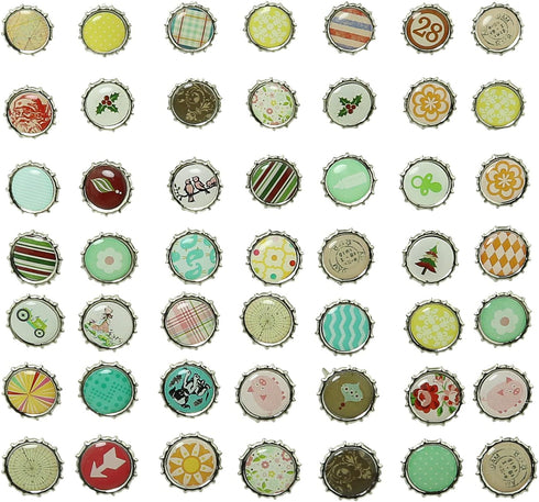 Paper Fasteners FMHXG 50pcs 9mm Round Mixed Pattern Brads Metal Scrapbooking Mini Brads Paper Fasteners for Scrapbooking Crafts Metal Crafts Decor...