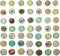 Paper Fasteners FMHXG 50pcs 9mm Round Mixed Pattern Brads Metal Scrapbooking Mini Brads Paper Fasteners for Scrapbooking Crafts Metal Crafts Decor...