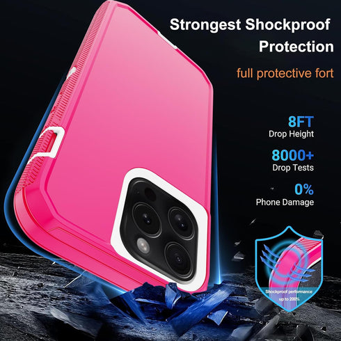 Annymall for iPhone 15 Pro Max Case with 2 Screen Protector,Shockproof Drop Protection Full Body Heavy Duty 3-Layer Military Rugged Durable Phone ...