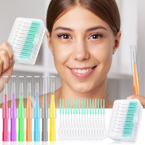 Zopeal 250 Pieces Braces Flossers Interdental Brush for Cleaner Tooth Toothpick Dental Teeth Flossing Head Oral Dental Hygiene Cleaning Tool Soft ...