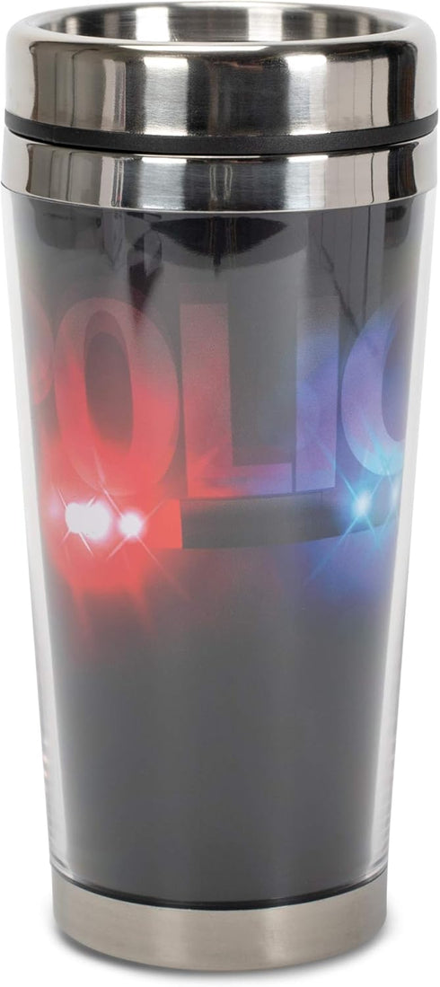Police Officer Prayer Come Home Safely 16 Ounce Stainless Steel Travel Mug with Lid...