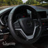 Valleycomfy Microfiber Leather Steering Wheel Cover Universal 15 inch (Black)...