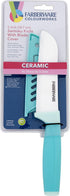Farberware Ceramic 5- Inch Santoku Knife with Custom-Fit Blade Cover, Razor-Sharp Kitchen Knife with Ergonomic, Soft-Grip Handle, Dishwasher-Safe,...