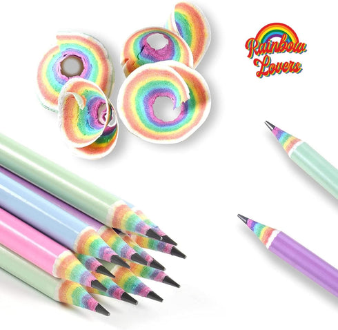 Eco-friendly Wood & Plastic Free Rainbow Recycled Paper #2 HB Pencils For School and Office Supplies, Pre-sharpened,12-Pack...