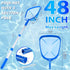 Pool Skimmer - Pool Net with 3 Section Pole, 48 inch Pool Skimmer Net with Pole Total Length, Pool Nets for Cleaning, Fine Mesh Net Pool Skimmer N...