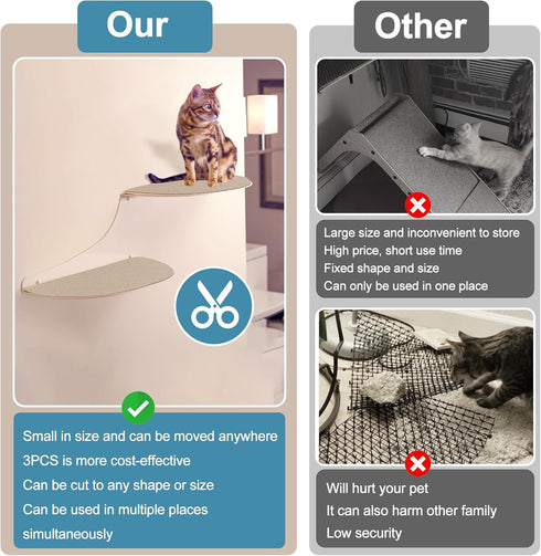 Palksky DIY Climbing Cat Scratcher Mat, 2Pack 39.4"X15.8" Trimmable Cat Scratching Post, Cat Scratching Mat Self-Adhesive Replacement, Cat Scratch...