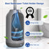 HAMITOR Toilet Bowl Brush holder Set: Deep Cleaning Silicone Toilet Cleaner Scrubber Under Rim with Curved Bristle for Bathroom Dead Corner Clean ...