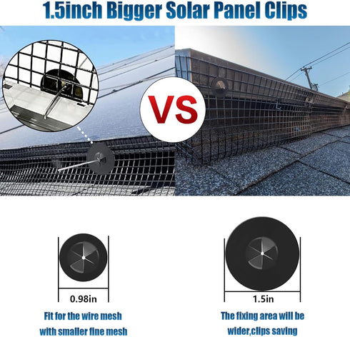 Solar Panel Bird Guard Fastener Clips(60 Packs,38mm), Stainless Steel Critter Guard Clips,Solar Panel Clips for Fixing Wire Mesh to Solar Panels,S...