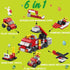 Easter Basket Stuffers, Fire Rescue Vehicles Building Block with 6 Characters,6 in 1 Car Building Kit Easter Eggs Easter Baskets for Kids...