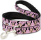 Buckle-Down Pet Leash - Minnie Mouse Expressions Polka Dot Pink/White - 4 Feet Long - 1" Wide...
