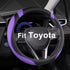 West Llama Customized Auto Car Steering Wheel Cover for Toyota Rav4 Corolla Camry Highlander (Black+Purple-Standard Size)...