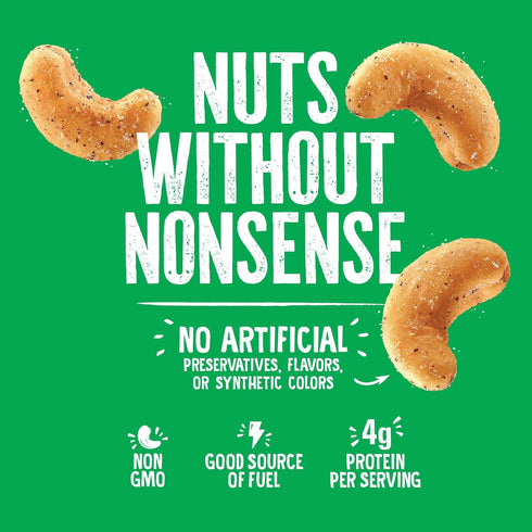 Emerald Nuts Salt and Pepper Seasoned Cashews (1-Pack), 5oz Resealable Bag, Kosher Certified, Non-GMO, Contains No Artificial Preservatives, Flavo...