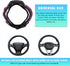 Bling Soft Leather Steering Wheel Cover, 14.5-15 Inch Sparkly Rhinestone Steering Wheel Protector, Non-Slip Elastic Steering Wheel Covers, Car Acc...
